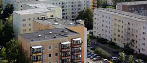 Wohngebiet „Am Schlaatz“ Potsdam. DDR-Plattenbau.