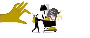 Der Griff in die Brieftasche – bei Online-Einläufen allgegenwärtig.