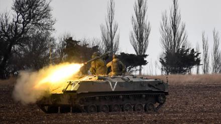 Russische Luftlande Truppen während einer Militärübung.