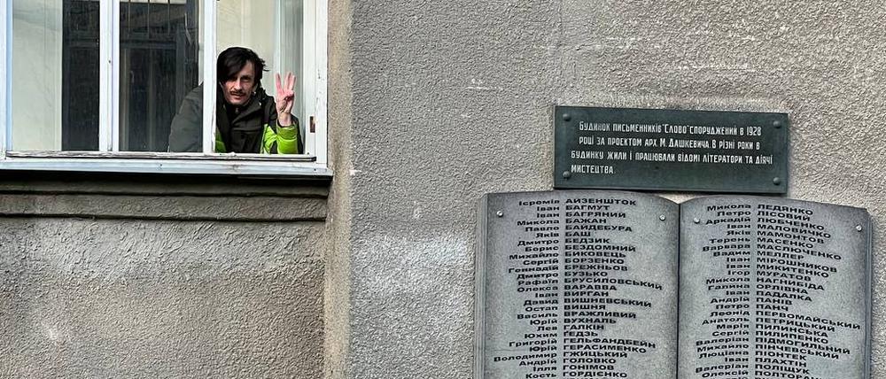 Marjan Pyrig im Schriftstellerhaus Slowo.