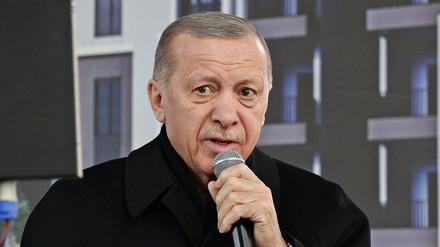 Der türkische Staatspräsident Recep Tayyip Erdogan spricht auf einer Kundgebung in Diyarbakir.