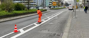 Bald kommen auch die Poller an die Müllerstraße.