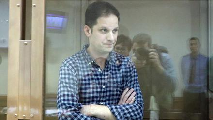 Der „Wall Street Journal“-Journalist Evan Gershkovich während der Überprüfung der Beschwerde. 