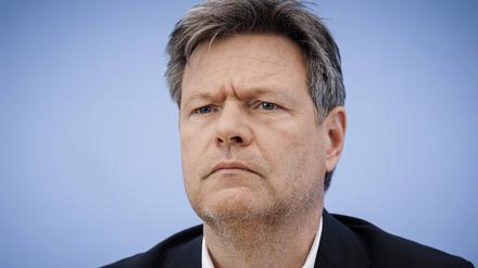 Robert Habeck auf einer Pressekonferenz in der Bundespressekonferenz
