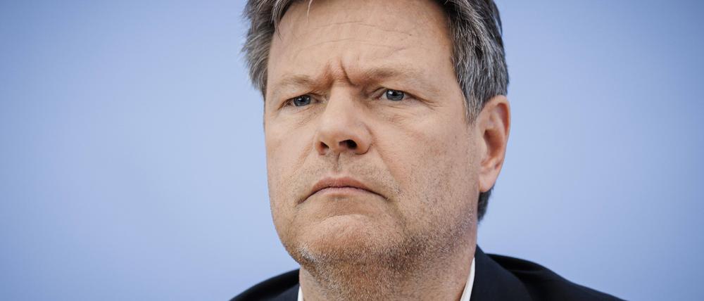 Robert Habeck auf einer Pressekonferenz in der Bundespressekonferenz