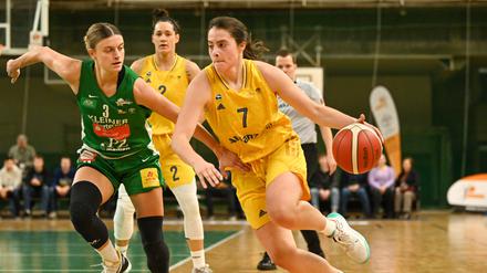 Mit Energie und Leidenschaft: Leoni Kreyenfeld kämpft mit Alba Berlin um Platz drei.