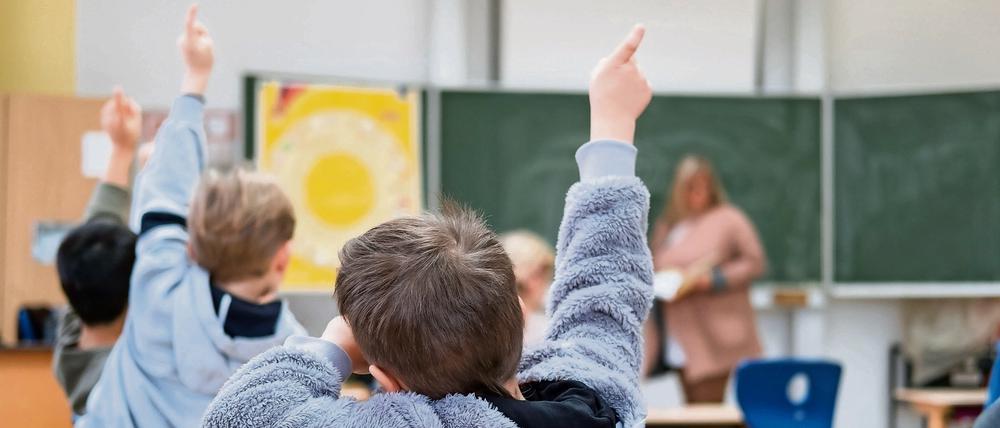 Schüler sitzen am 10.02.2017 im Unterricht in einer Grundschule in Niedersachsen.