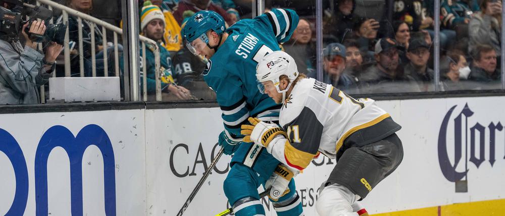 Vor dem Debüt im Nationalteam. Nico Sturm (links) von den San Jose Sharks.