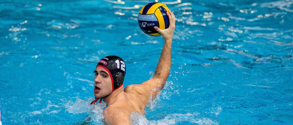 Die Spandauer Wasserballer ums Aleks Sekulic erzielten in dieser Saison bereits 67 Tore gegen die White Sharks.