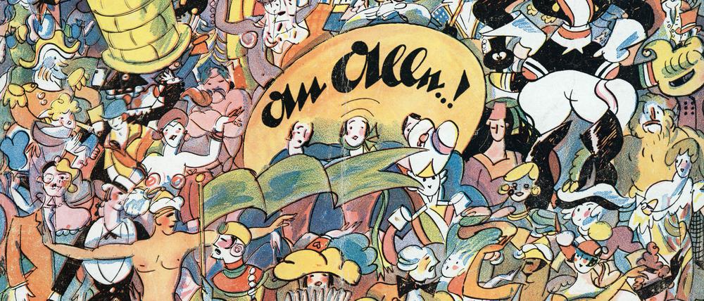 Mit seiner Revue „An alle!“ (Premiere am 18. Oktober 1924, Titelblatt des Programms) begründete Erik Charell am Großen Schauspielhaus seinen Ruf als „Revuekönig“. Da war an dessen Umwandlung zum „Theater des Volkes“ durch die Nazis noch nicht zu denken.