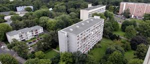Hochhäuser des Hansaviertels verschiedener Architekten am Rande des Tiergartens. 