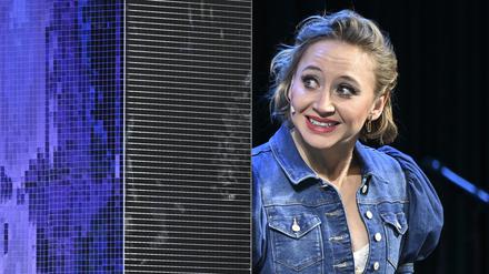 Die Schauspielerin Anna Maria Mühe steht bei einer Fotoprobe zur Theaterinszenierung "Stolz und Vorurteil *oder so" der Komödie am Kurfürstendamm im Theater am Potsdamer Platz auf der Bühne. Premiere des Stücks ist am 23.04.2023. +++ dpa-Bildfunk +++