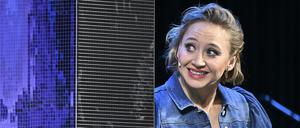 Die Schauspielerin Anna Maria Mühe steht bei einer Fotoprobe zur Theaterinszenierung "Stolz und Vorurteil *oder so" der Komödie am Kurfürstendamm im Theater am Potsdamer Platz auf der Bühne. Premiere des Stücks ist am 23.04.2023. +++ dpa-Bildfunk +++