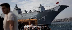 Die TCG Anadolu, das neue Kriegsschiff der Türkei.