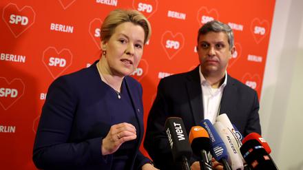 Die beiden Berliner SPD-Landesvorsitzenden Franziska Giffey und Raed Saleh.