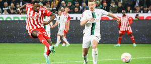 Gleich ist er drin. Sheraldo Becker (links) trifft zum 1.0 für Union.