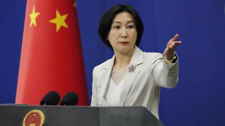  Mao Ning, Sprecherin des Außenministeriums von China, spricht während eines täglichen Briefings im Büro des Außenministeriums. 