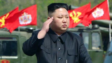 Nordkoreas Diktator Kim Jong-un bei einer Militärparade.