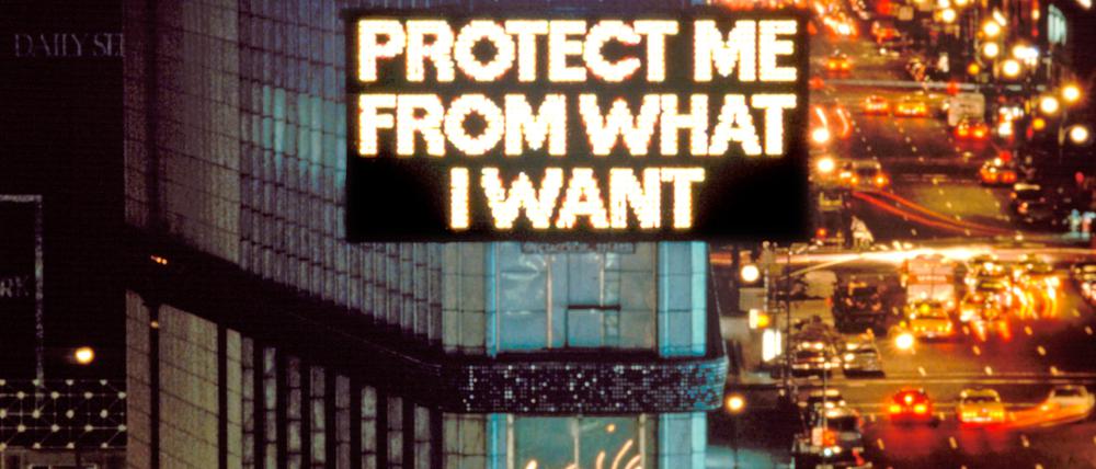 Berühmt wurde Holzer mit Textbotschaften auf dem New Yorker Times Square.