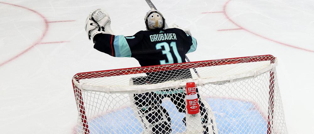 Philipp Grubauer gewinnt mit den Seattle Kraken gegen Colorado Avalanche.