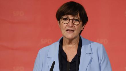 Die SPD-Parteivorsitzenden Saskia Esken.