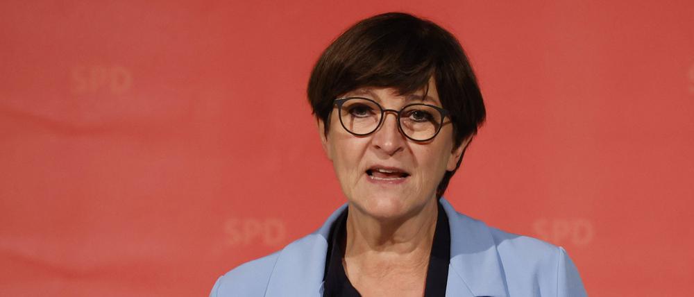 Die SPD-Parteivorsitzenden Saskia Esken.