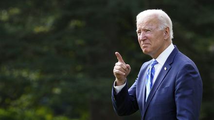 U.S. President Joe Biden auf dem South Lawn des Weißen Hauses.