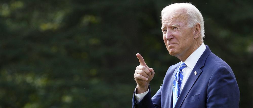 U.S. President Joe Biden auf dem South Lawn des Weißen Hauses.