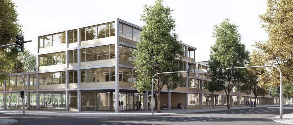 Der Entwurf für die neue Gesamtschule in Krampnitz.