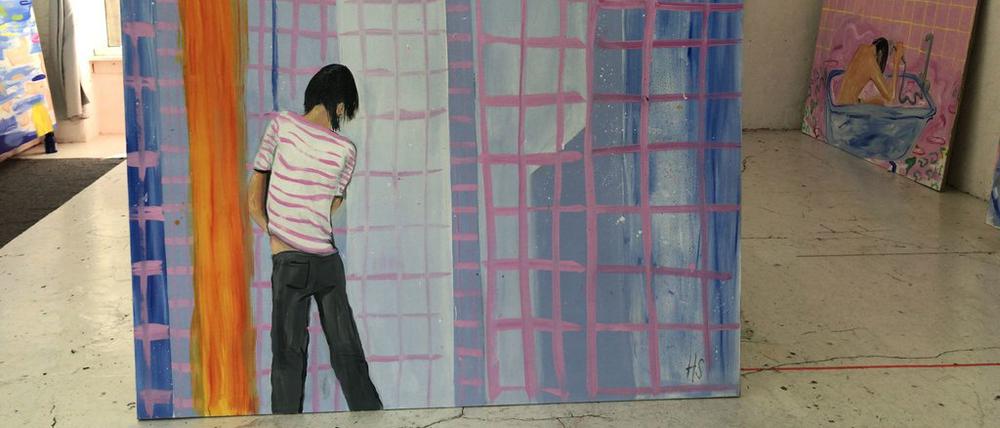 Der Maler Henning Strassburger stellt bei CFA aus, wie dieses Bild „Der Eine-Minute-Satyr“.