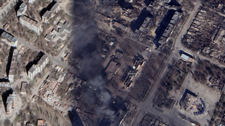 Ein Ausschnitt der Darstellung von Mariupol auf Google Earth