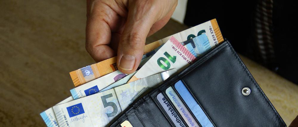 Gefüllte Geldbörse.