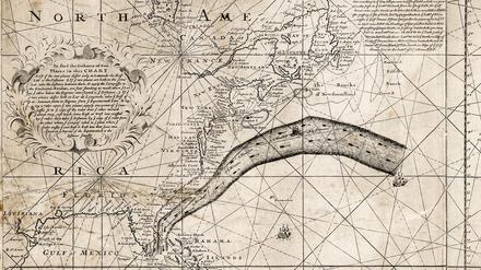 Die Karte des Golfstroms nahm über Jahre Form an. Diese Version wurde bereits 1769 gedruckt.