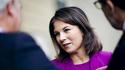 Annalena Baerbock beim Treffen der deutschsprachigen Aussenministerinnen und Aussenminister in Salzburg.