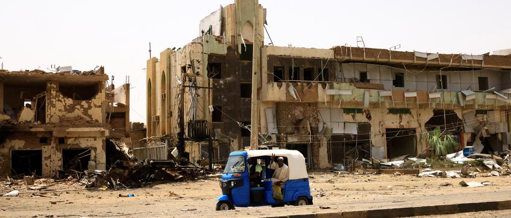 Zerstörte Gebäude im Norden der sudanesischen Hauptstadt Khartoum 