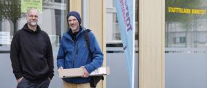 Christian Kube und Tim Riemann vom Stadtteilladen Bornstedt.