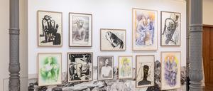 Am Stand der Berliner Galerie „Lage egal“ mit Arbeiten von Marianna  Ignataki.