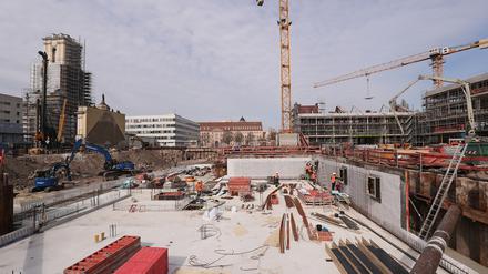 Blick auf die Baustelle für das Kreativquartier.