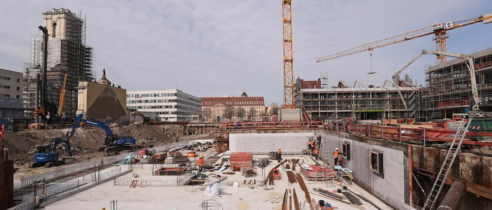 Blick auf die Baustelle für das Kreativquartier.