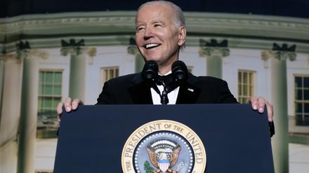 US-Präsident Joe Biden am Samstagabend beim Dinner mit Korrespondenten.