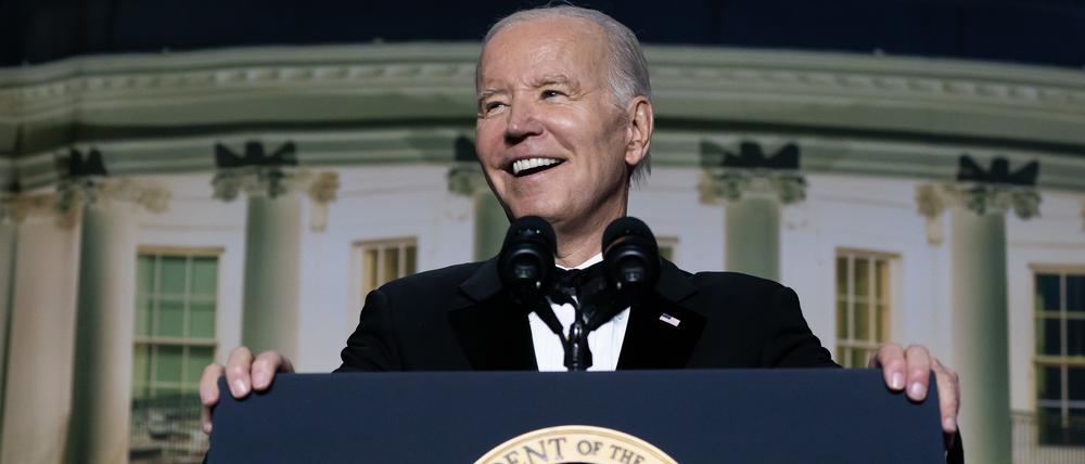 US-Präsident Joe Biden am Samstagabend beim Dinner mit Korrespondenten.