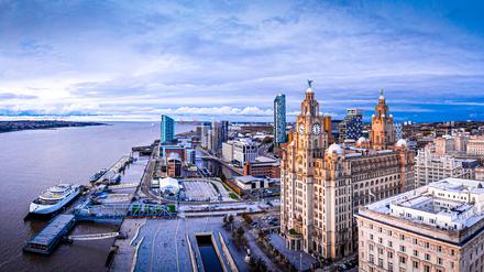 Blick auf die Skyline von Liverpool. 