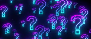 Glowing question marks, Glowing question marks. Computer generated 3d render, Glowing question marks. Computer generated 3d render, 22.05.2022, Copyright: xPrestige046x Panthermedia31433838.jpg