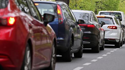 In Potsdam staut sich der Verkehr.