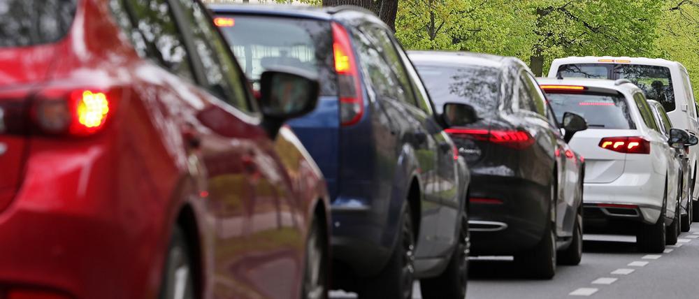 In Potsdam staut sich der Verkehr.