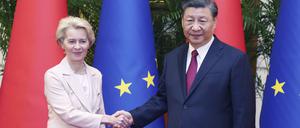 EU-Kommissionspräsidentin Ursula von der Leyen mit dem chinesischen Präsidenten Xi Jinping.