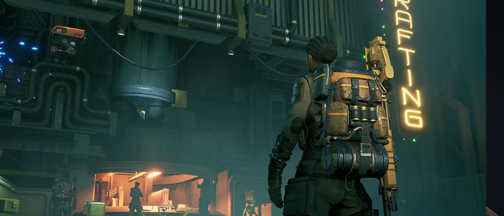 Szene aus dem Action-Spiel „The Cycle: Frontier“, das in Berlin produziert wird.