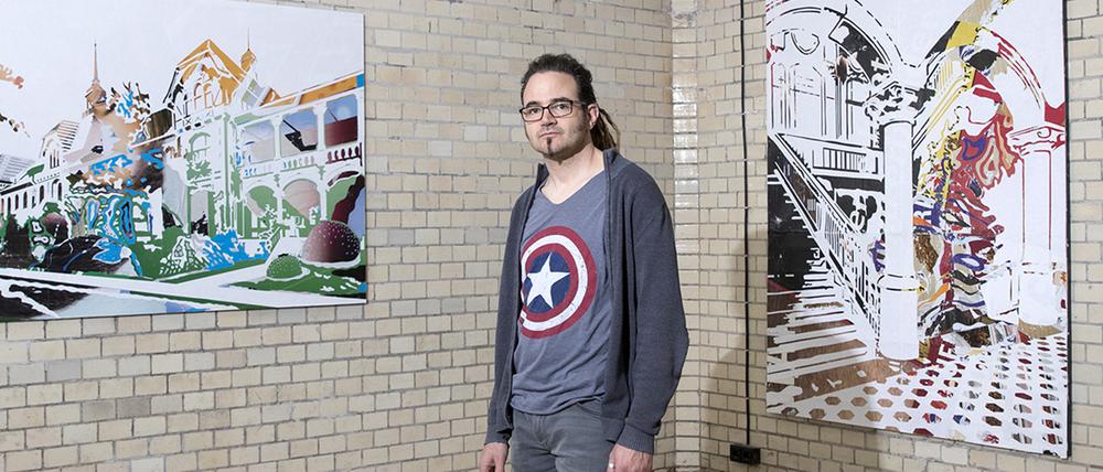 Heilstätten-Optik: Frederik Poppe in seinem Atelier in Beelitz-Heilstätten