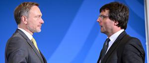 Liegen im Streit: Bundesfinanzminister Christian Lindner und sein Länderkollege Marcus Optendrenk (Nordrhein-Westfalen).