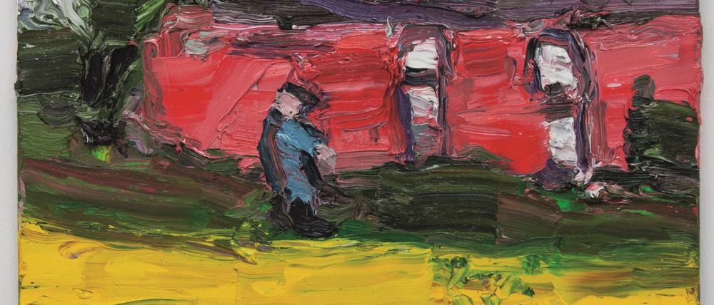 Klaus Fußmanns Bild „Raps bei Rottberg“  (2008) hat die Maße 50 mal 55 Zentimeter. 